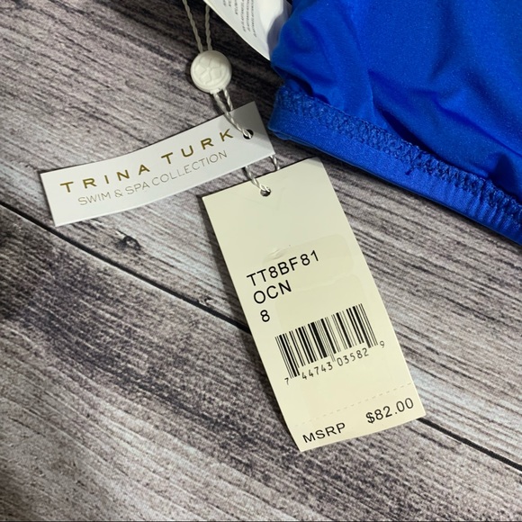 NWT MONACO SOLIDS OFF THE SHOULDER RUFFLE BANDEAU TOP - Picture 8 of 10